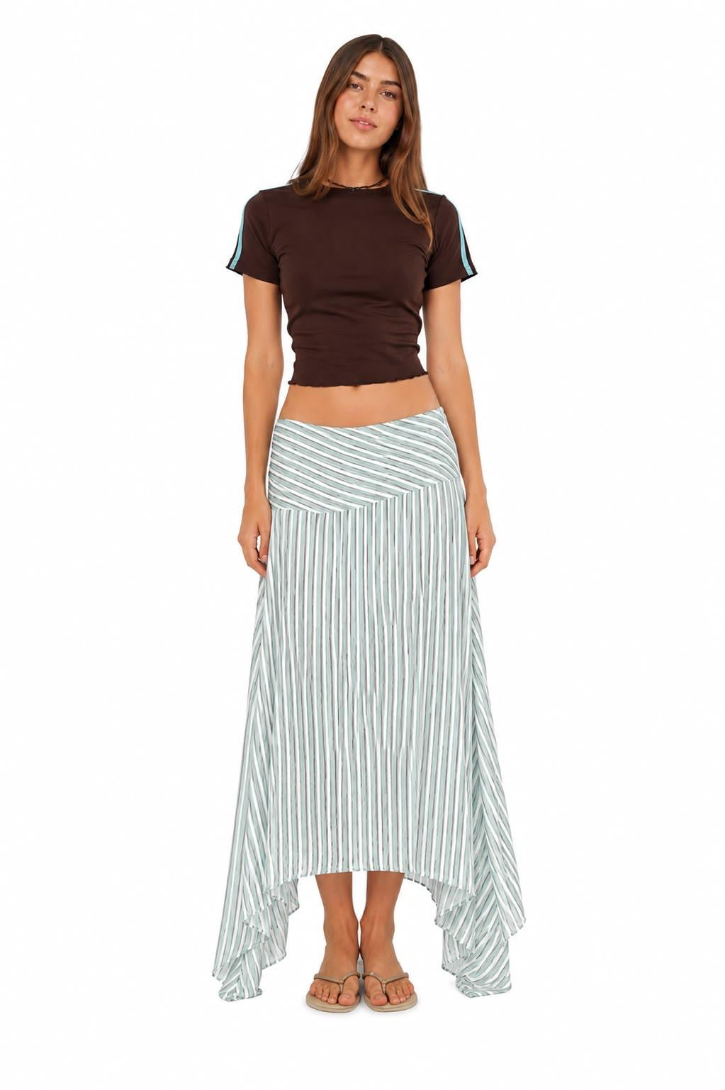 Aqua Stripe Skirt:
