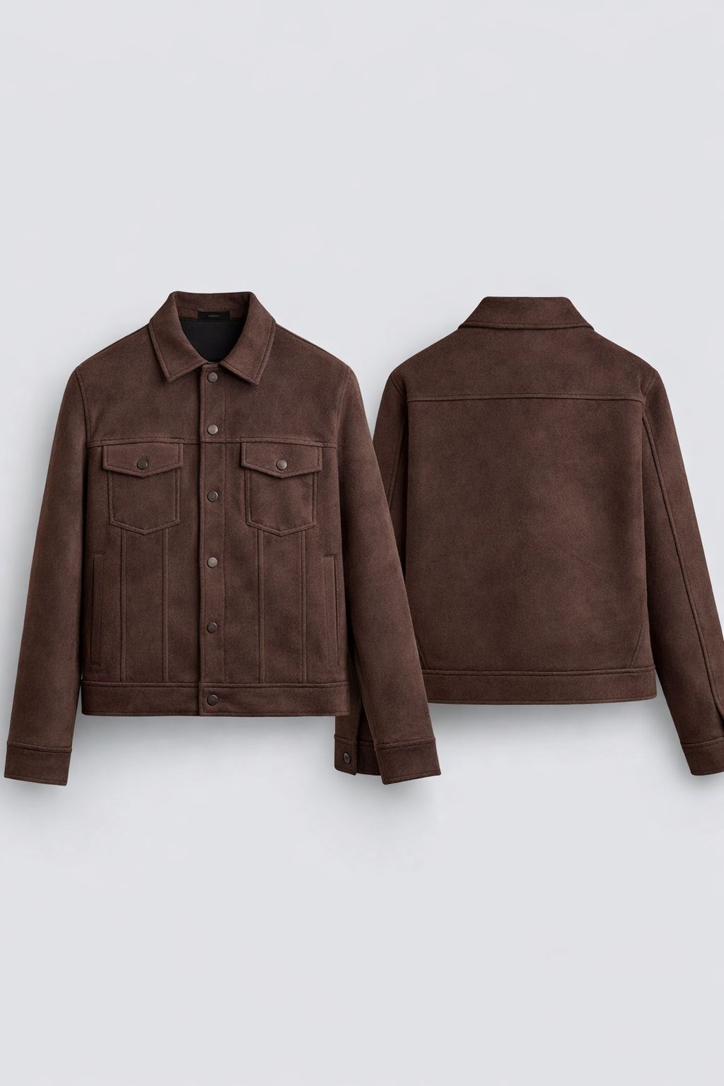 brown heavyweight suede jacket image 1