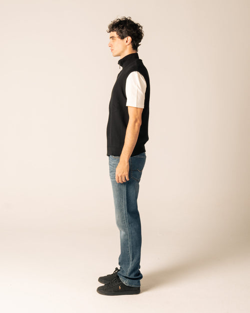 Black Knit Zipup Vest image 1