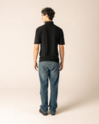 Black Knit Polo Shirt image 3