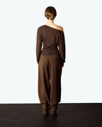 Brown Batwing sleeve studded T-shirt image 6