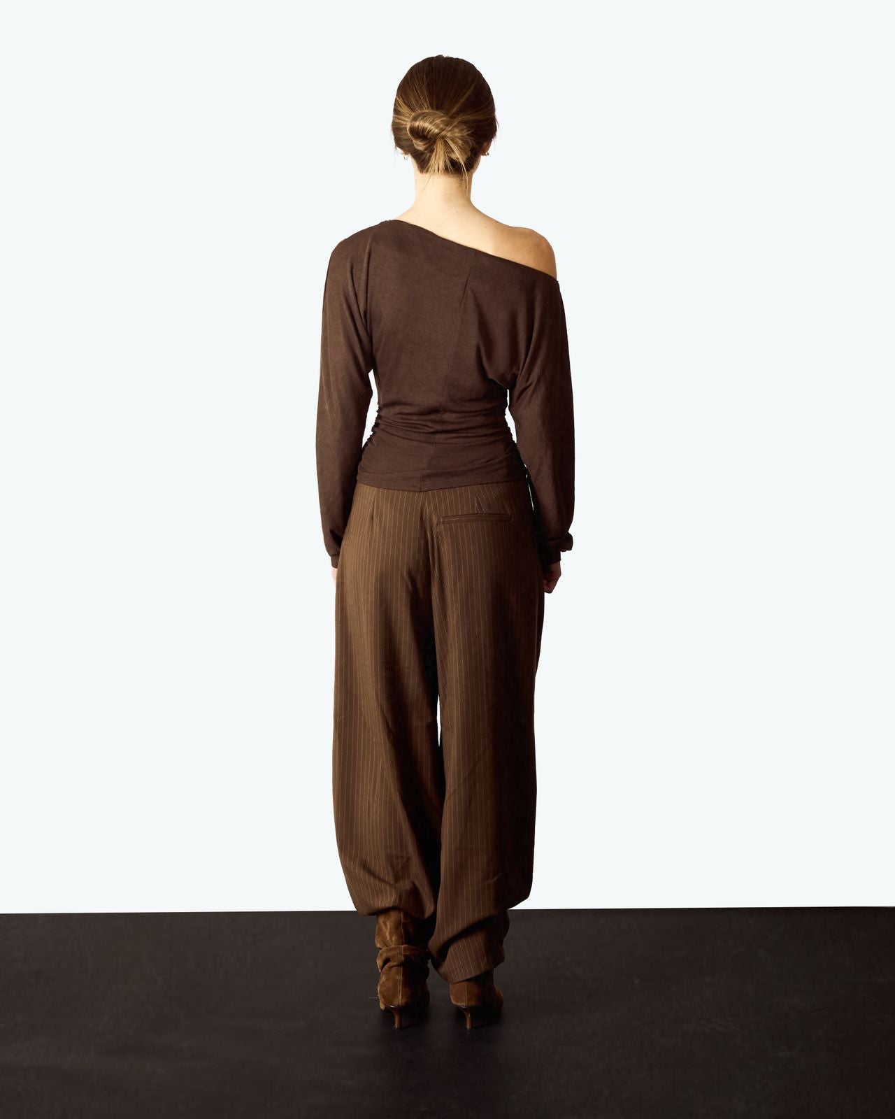 Brown Batwing sleeve studded T-shirt image 6