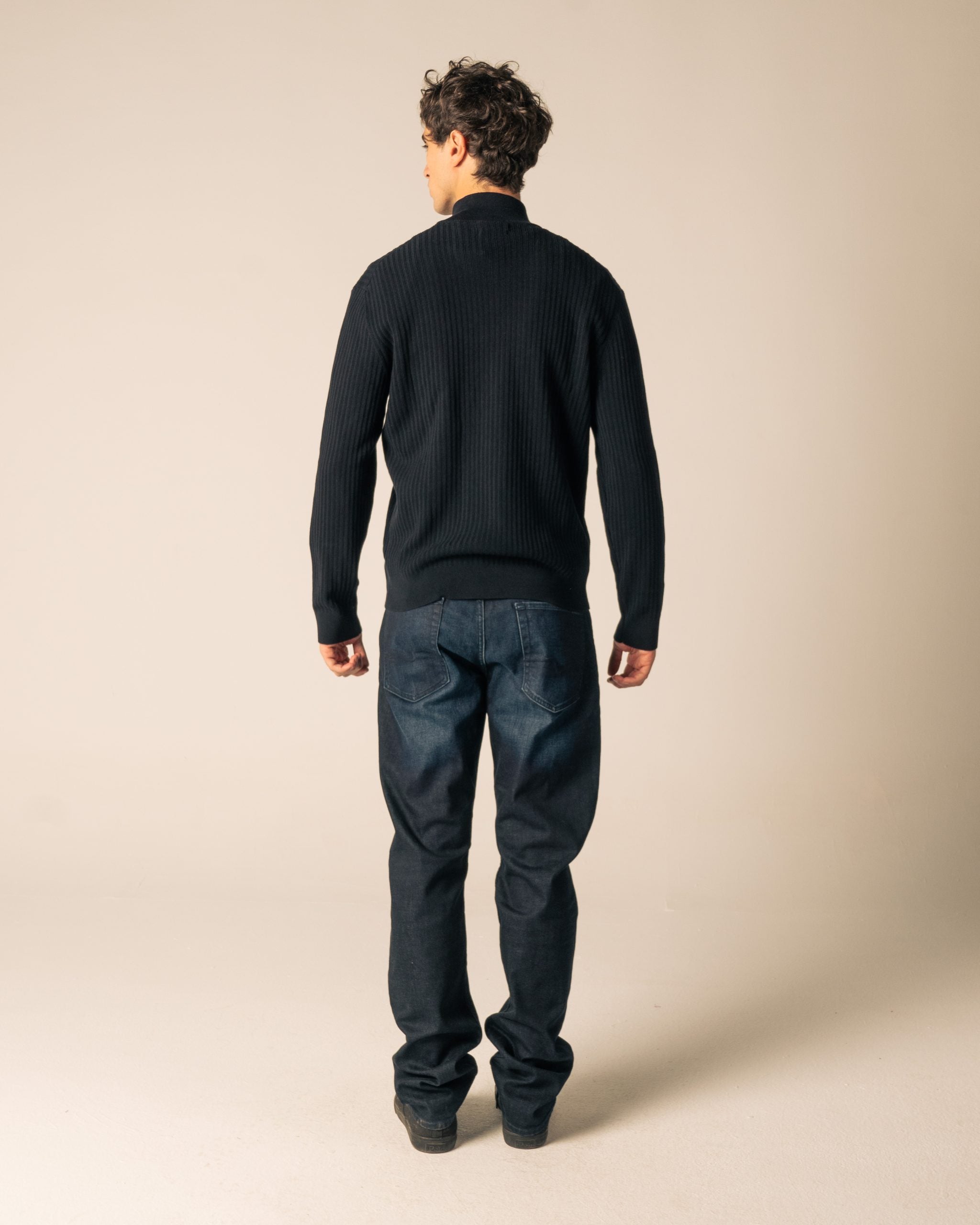Navy Knit Quarter Zip image 2