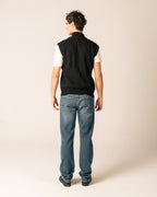 Black Knit Zipup Vest image 2