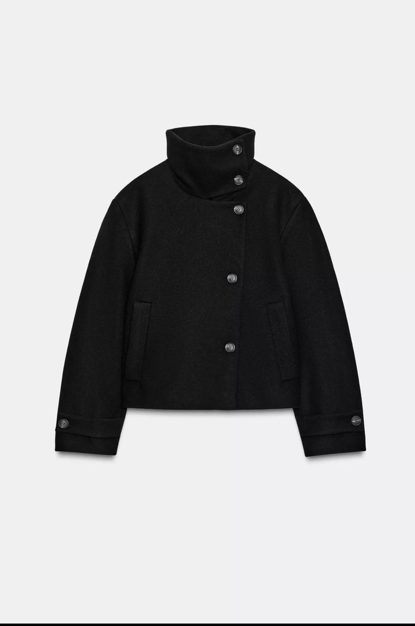 Black High collar Jacket image 2