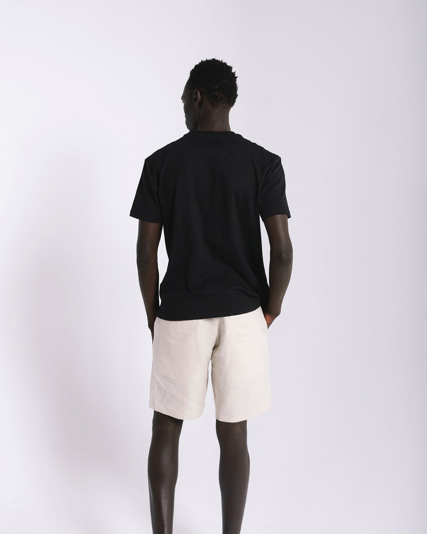Cream Linen Shorts image 1