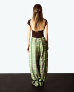 '- Checkered Linen Blend Trousers image 2