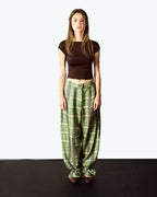 '- Checkered Linen Blend Trousers - S image