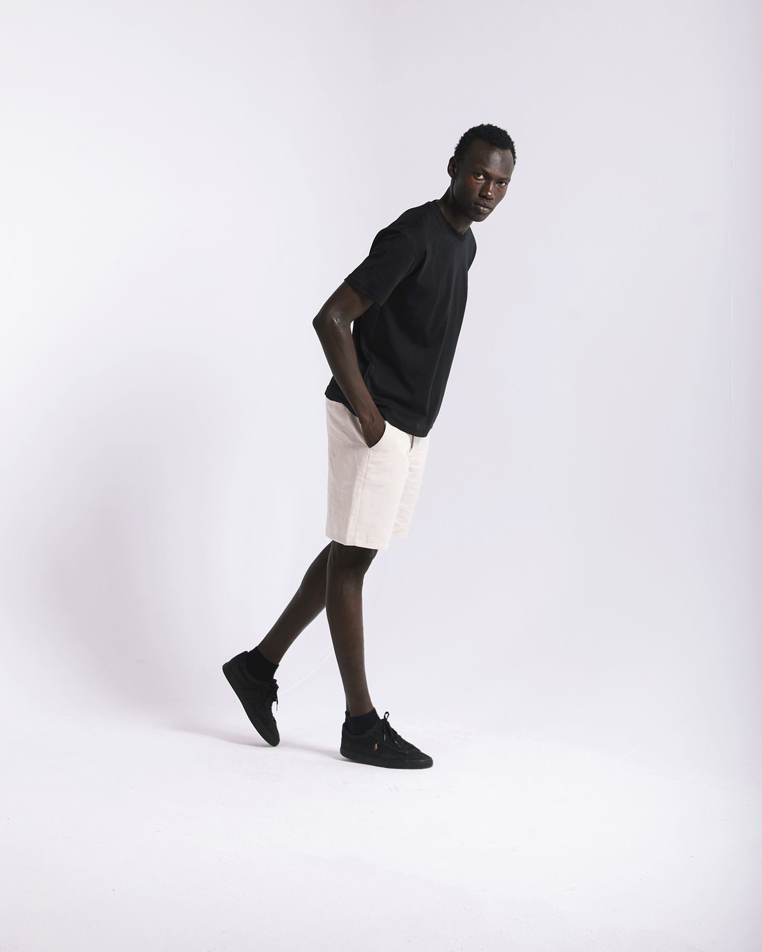 Cream Linen Shorts image 0