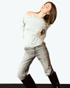 Grey Batwing Sleeve Studded T-shirt image 4