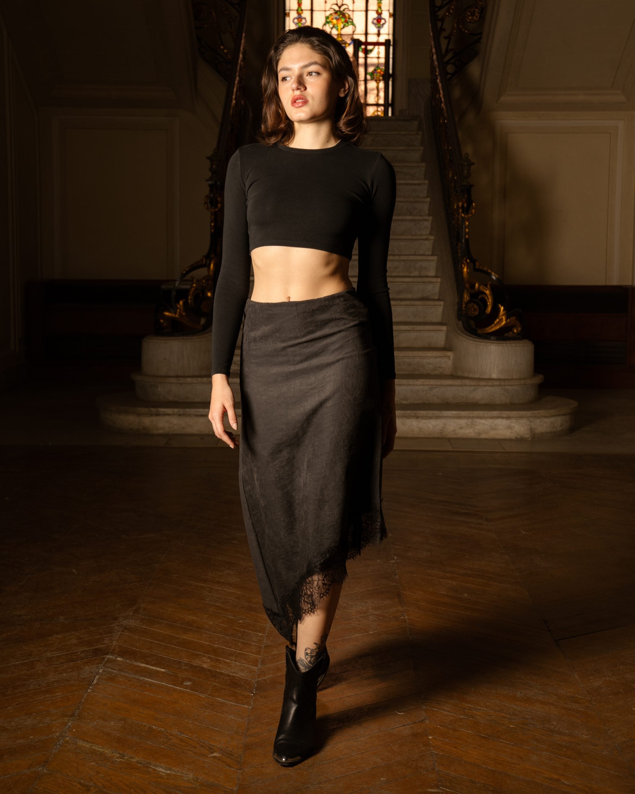 Black Lace Skirt - S image