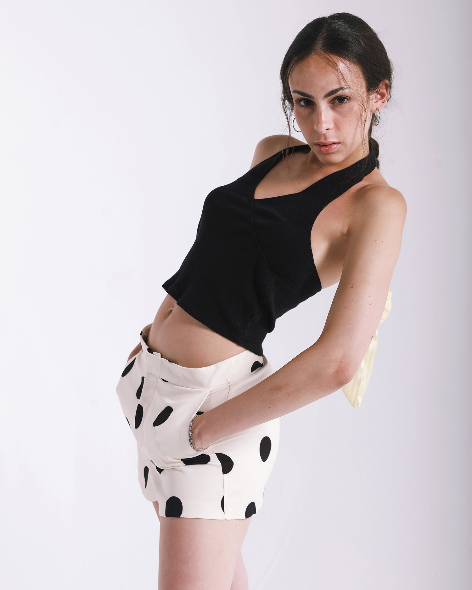White Polka Dot Shorts image 0