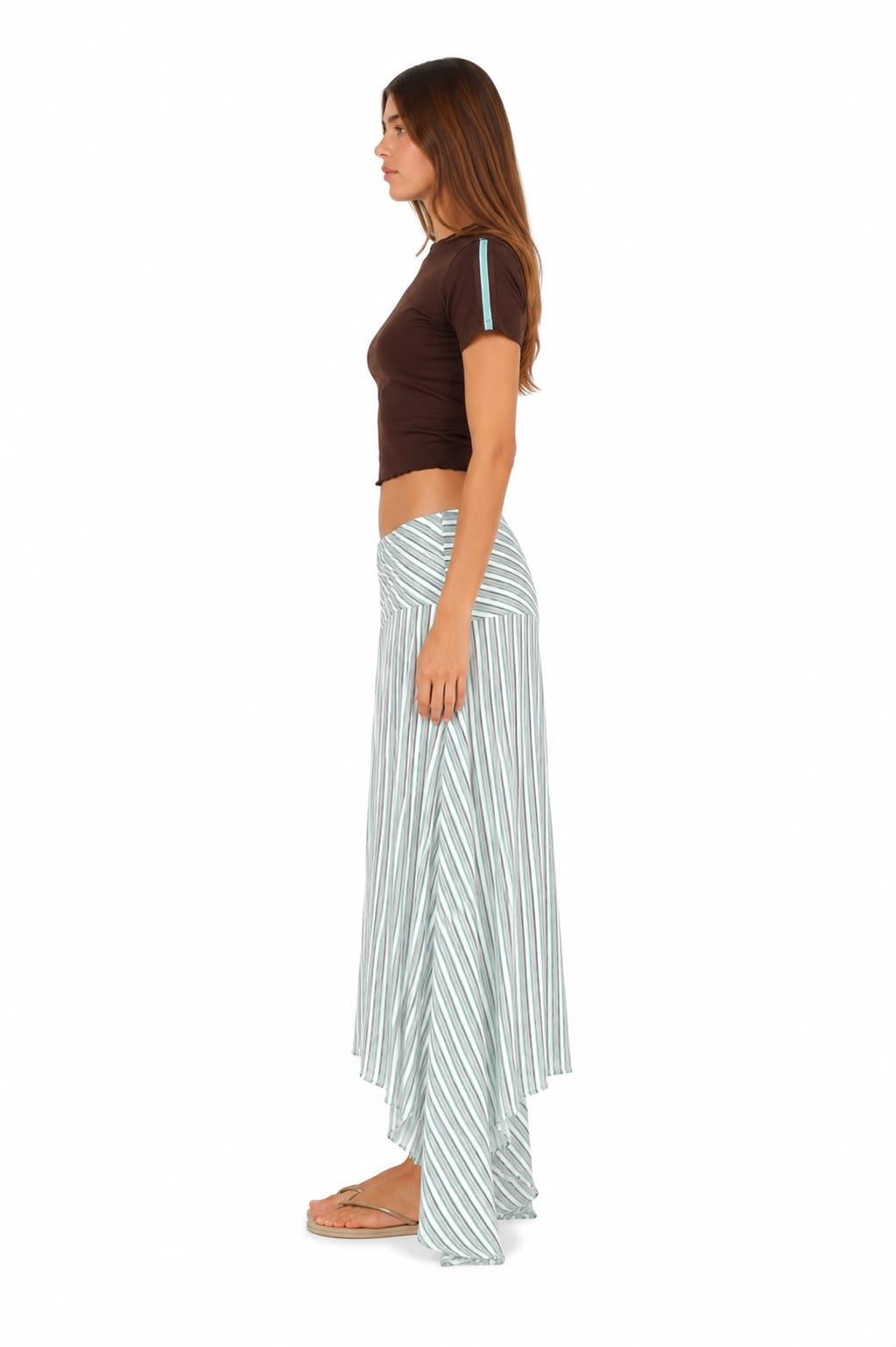 Aqua Stripe Skirt: