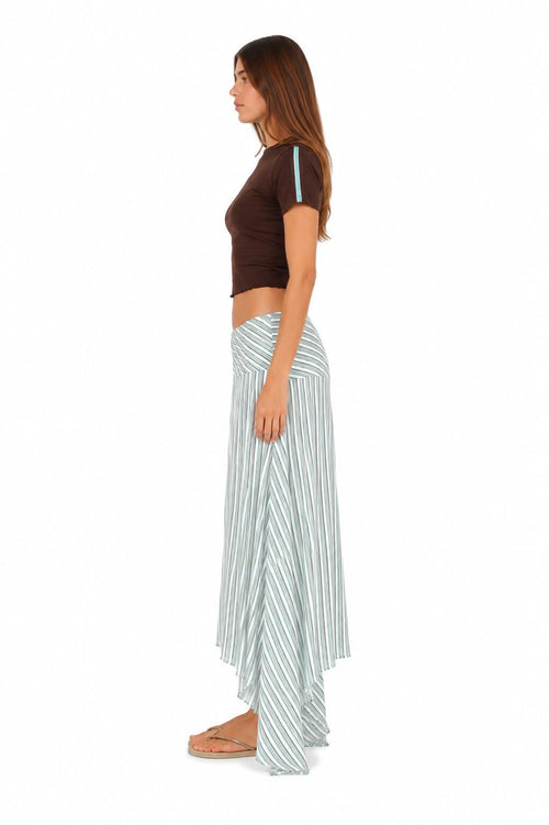 Aqua Stripe Skirt:
