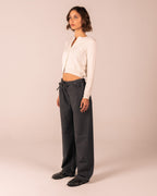 Grey Drawstring Straight Leg Pants image 1