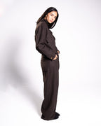 Brown Checkered Wool Jacket - M image