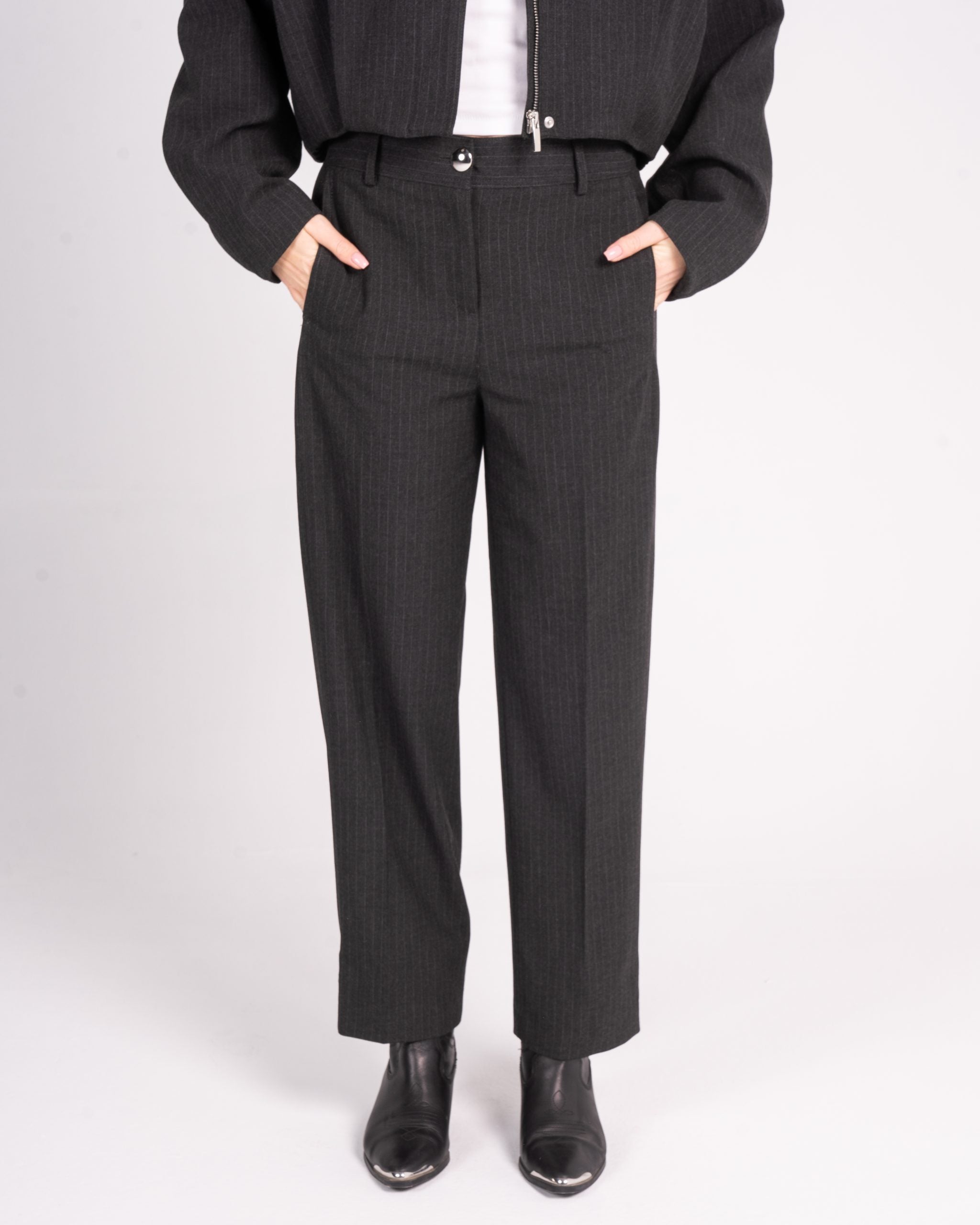 Pinstripe Grey Pants image 1