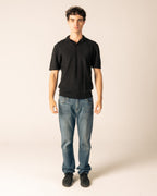 Black Knit Polo Shirt image 1