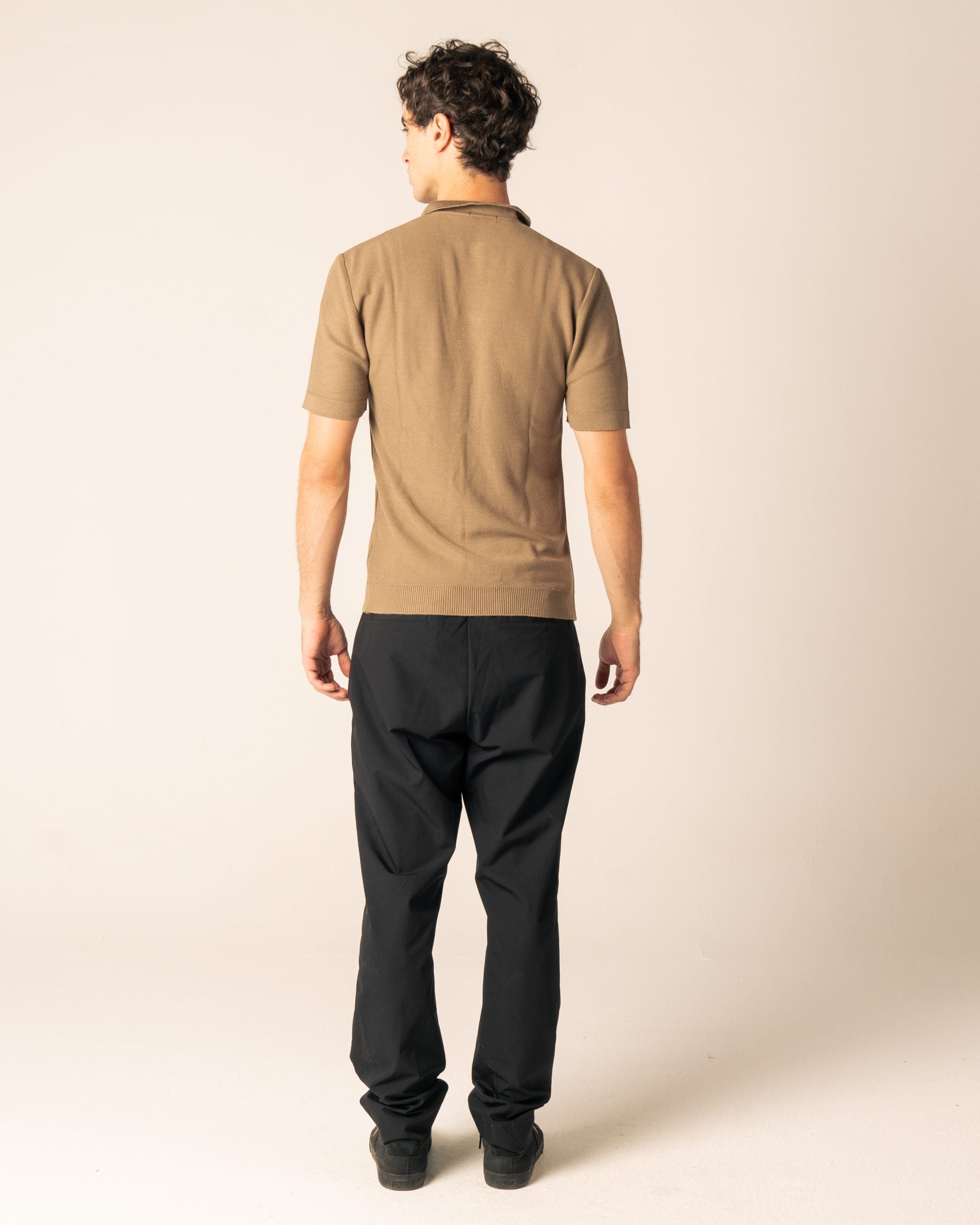 Olive Knit Polo Shirt image 3