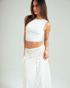 Linen Lace Panel Skirt: image 4