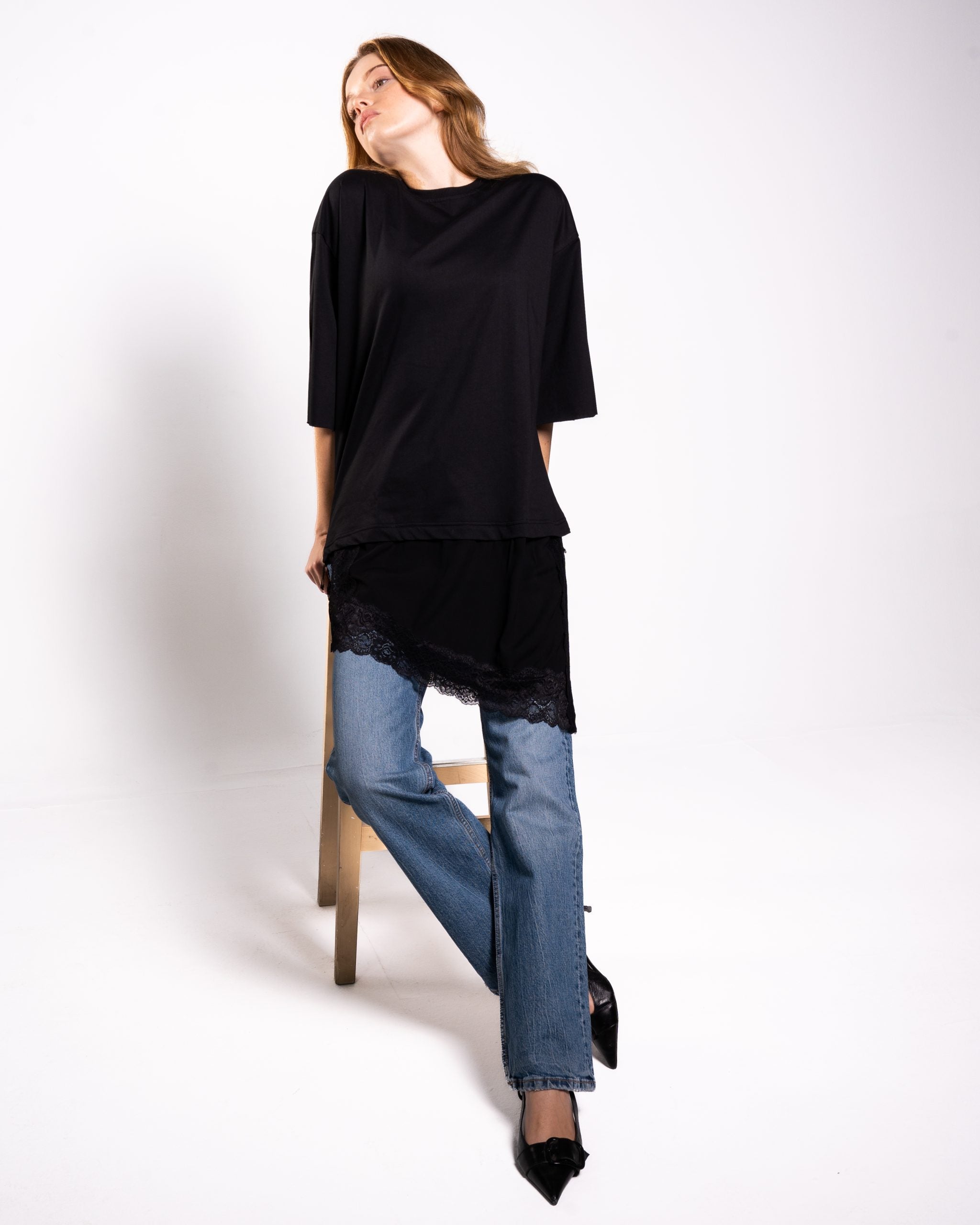 Lace Trimmed T-Shirt image 0