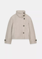 Beige High collar Jacket image 3