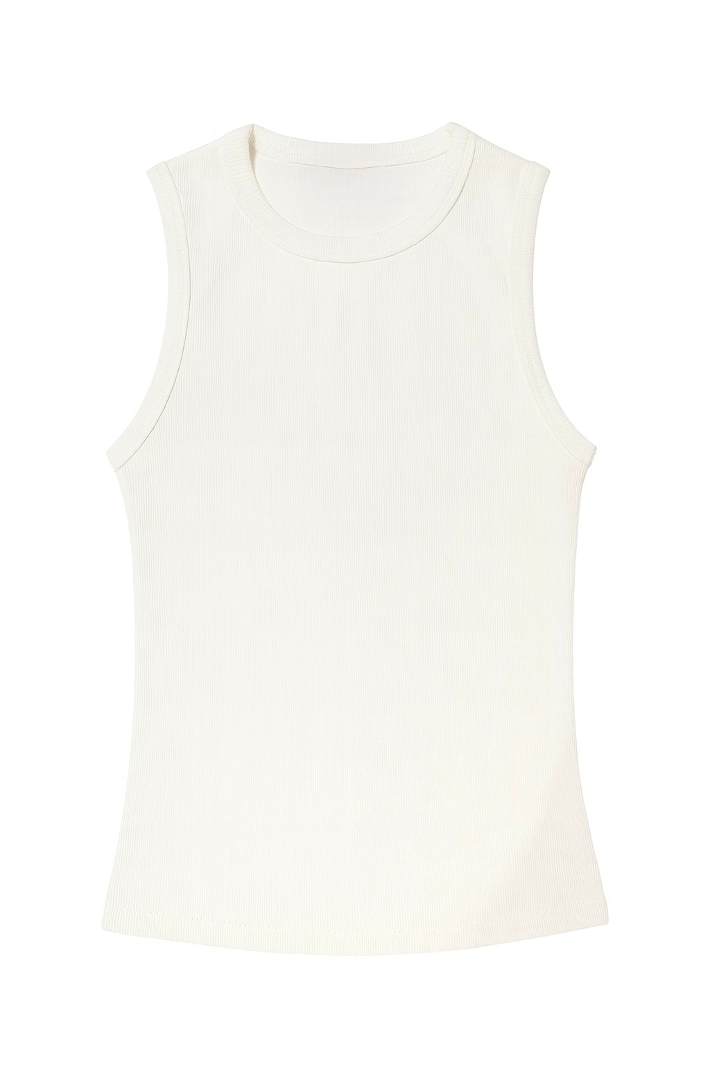 Ribbed Tank Top - White, M image