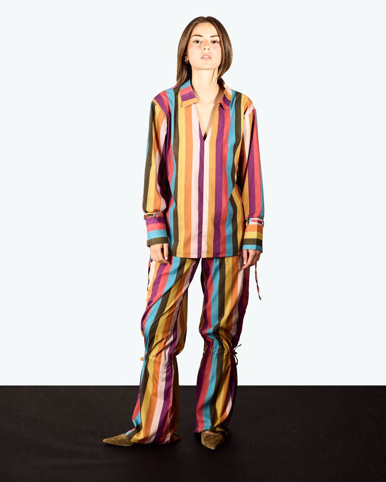 Multi-Stripe Tie Shirt image 3