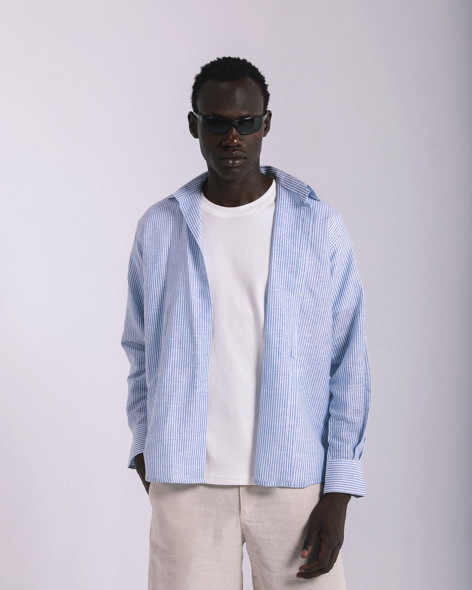 Pinstripe Linen Shirt image 0