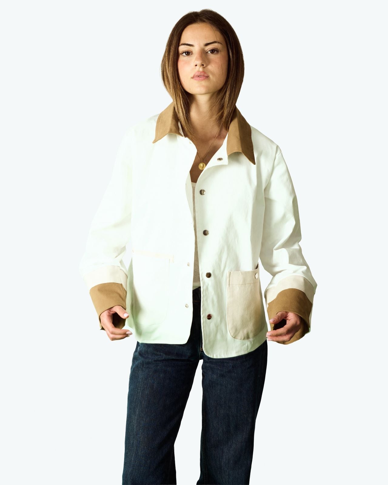 '- Lightweight Tri-Tone Overshirt image 3