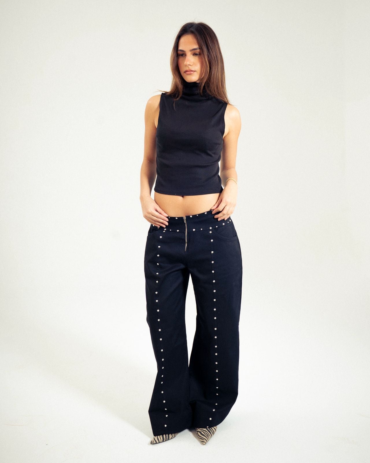 Low Rise Stud Trousers image 5