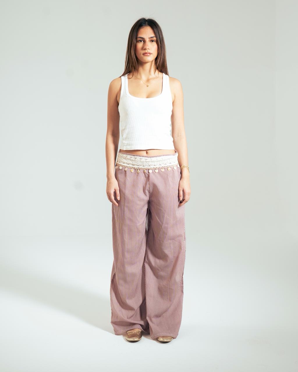 Elastic Detail Wide Pants : image 5