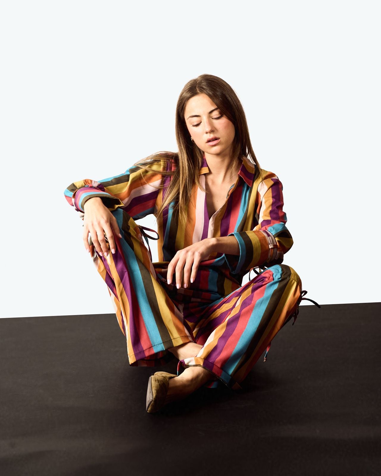 Multi-Stripe Tie Shirt image 1