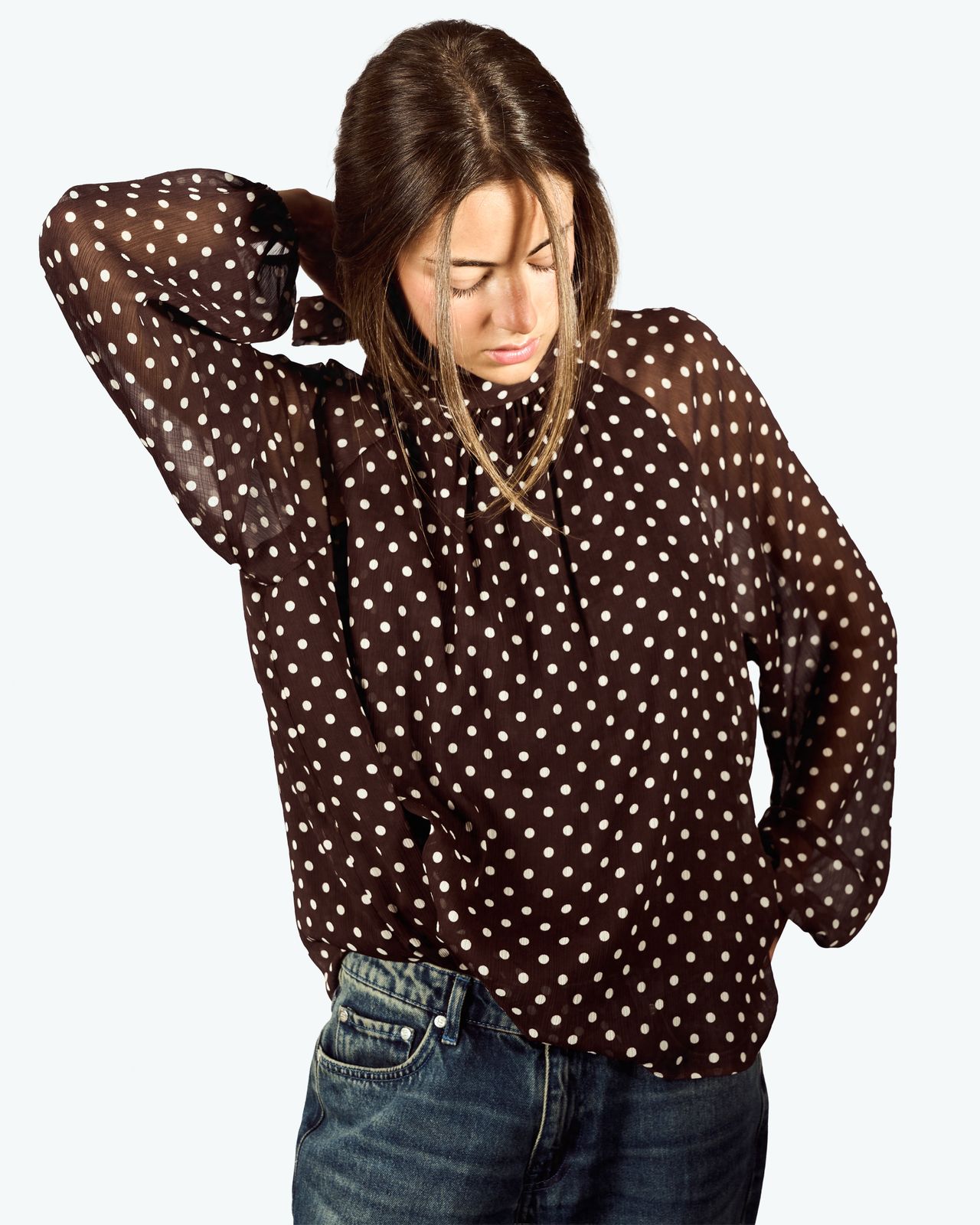 Brown Dot &amp; Tie Blouse image 1