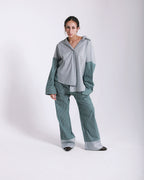 Poplin Mixed Green Stripped Pants image 2