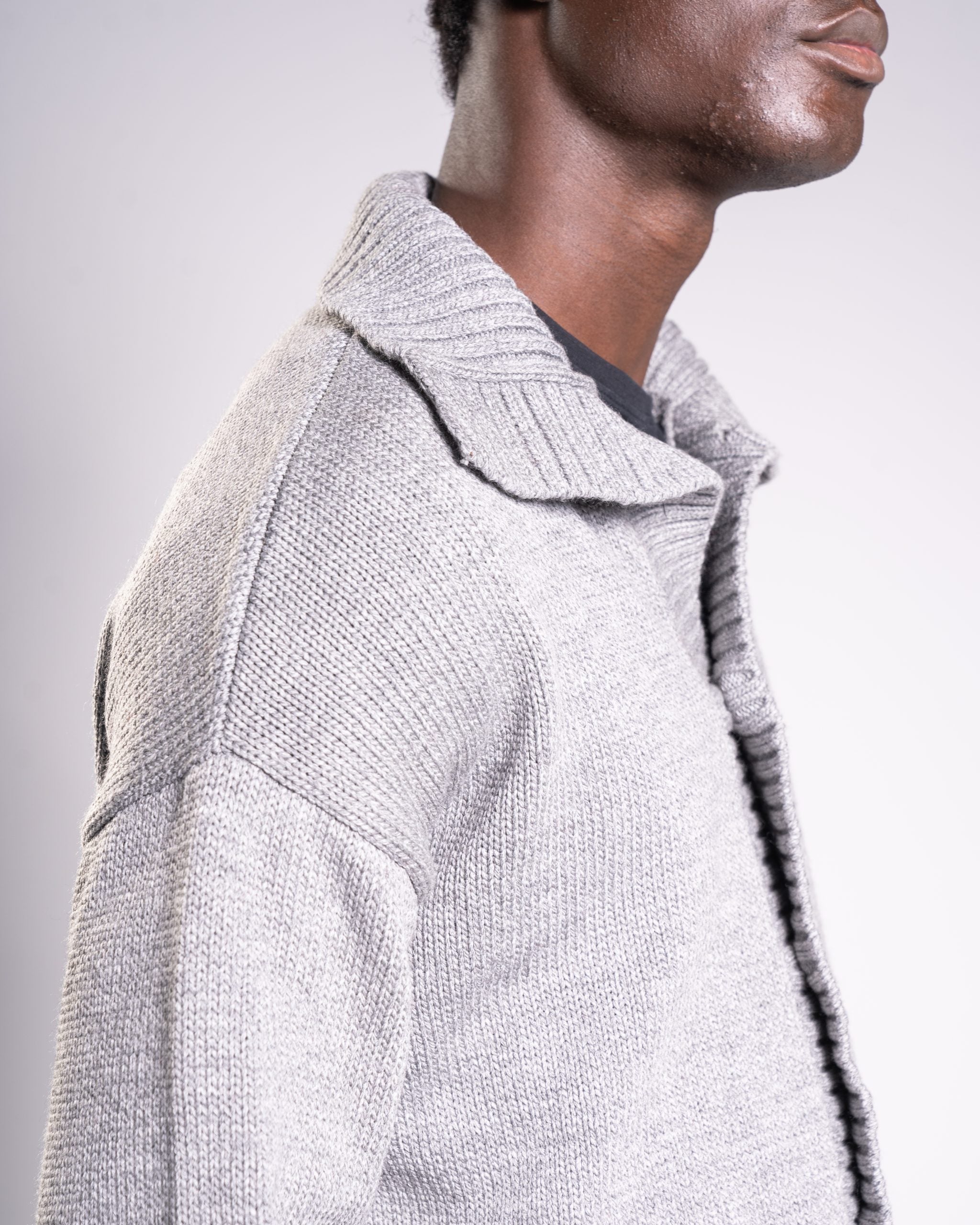 Grey Knit Cardigan image 3
