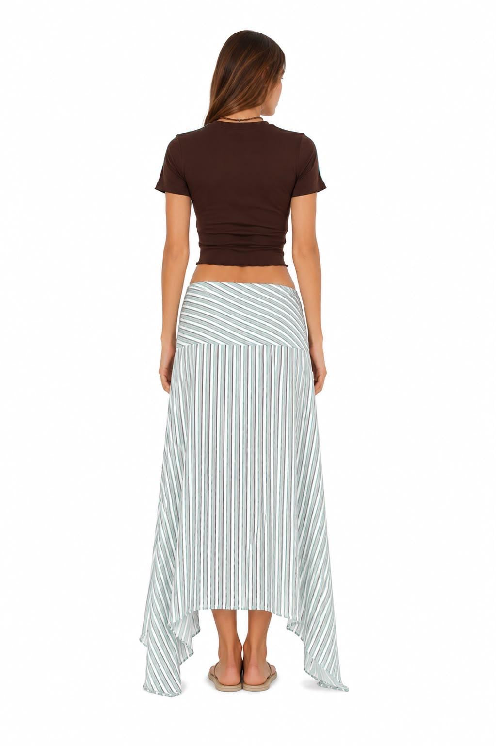Aqua Stripe Skirt:
