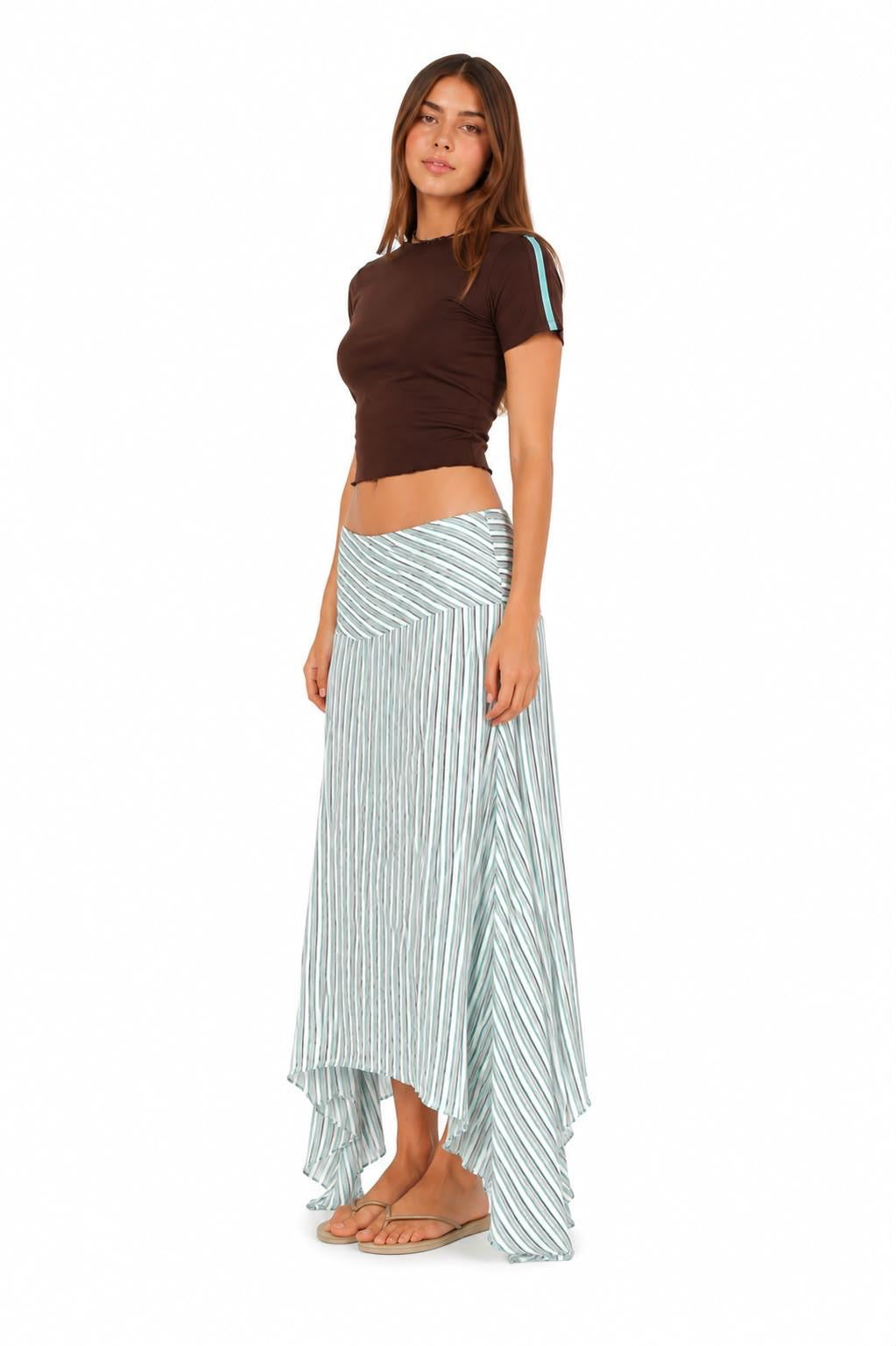 Aqua Stripe Skirt: