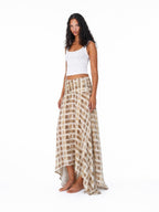 Checked Handkerchief Midi Skirt