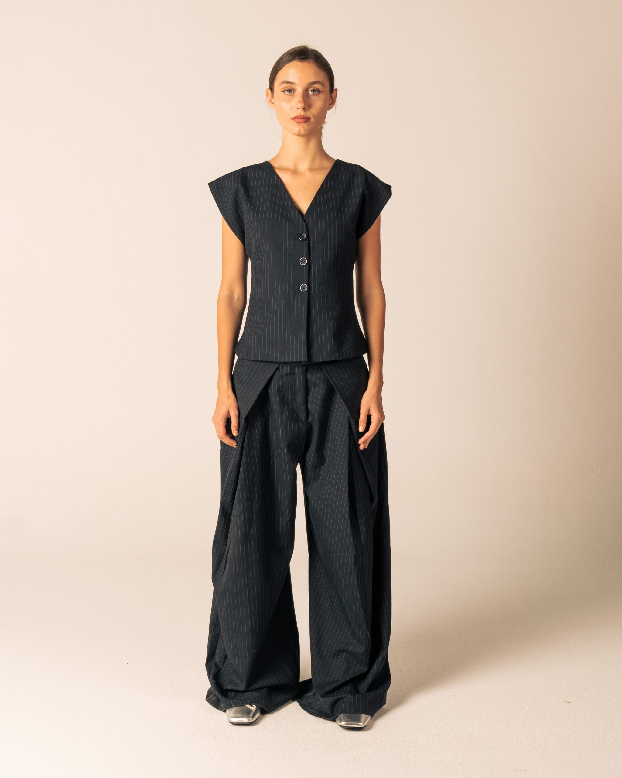 Pinstripe Tailored Vest image 1