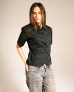Black Poplin Double Breasted Shirt image 1