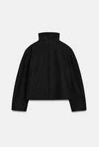 Black High collar Jacket image 3