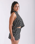 Black Polka Dot Halter Top image 2