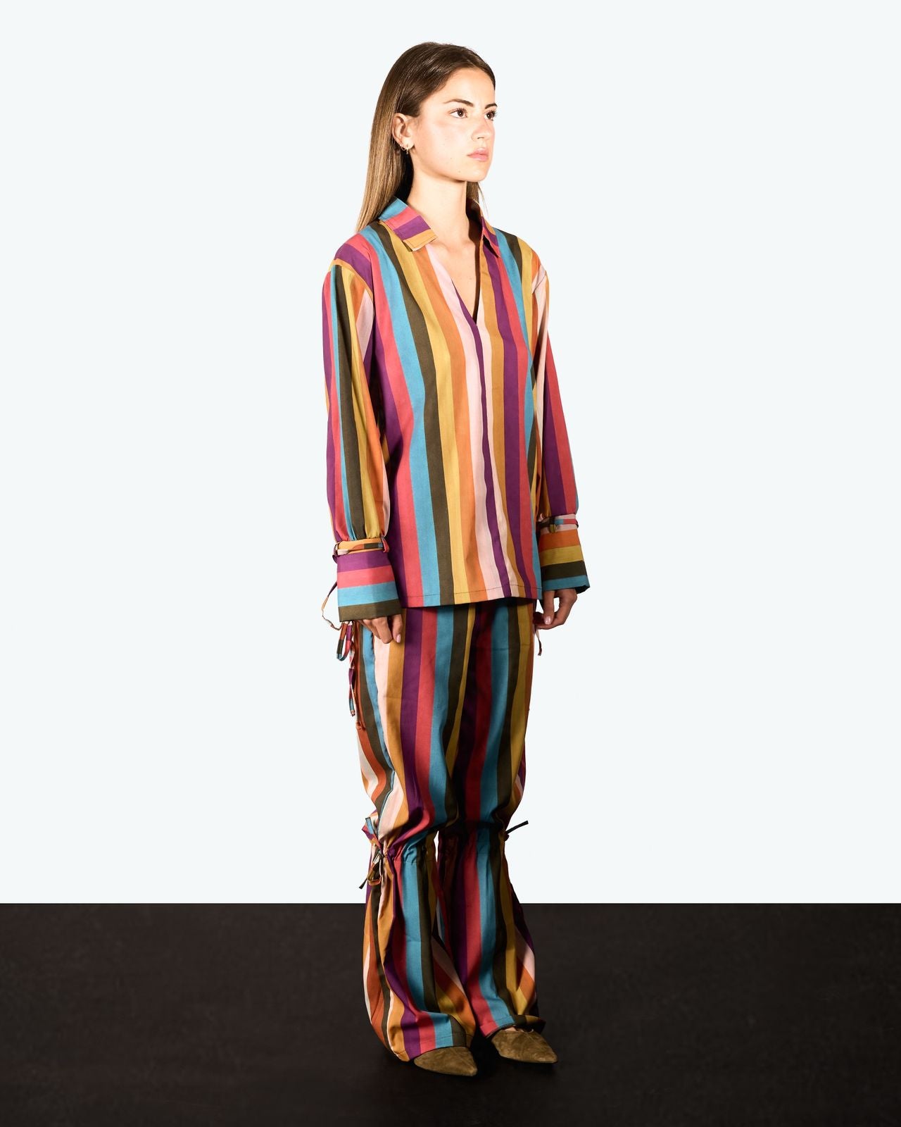 Multi-Stripe Tie Pants image 1