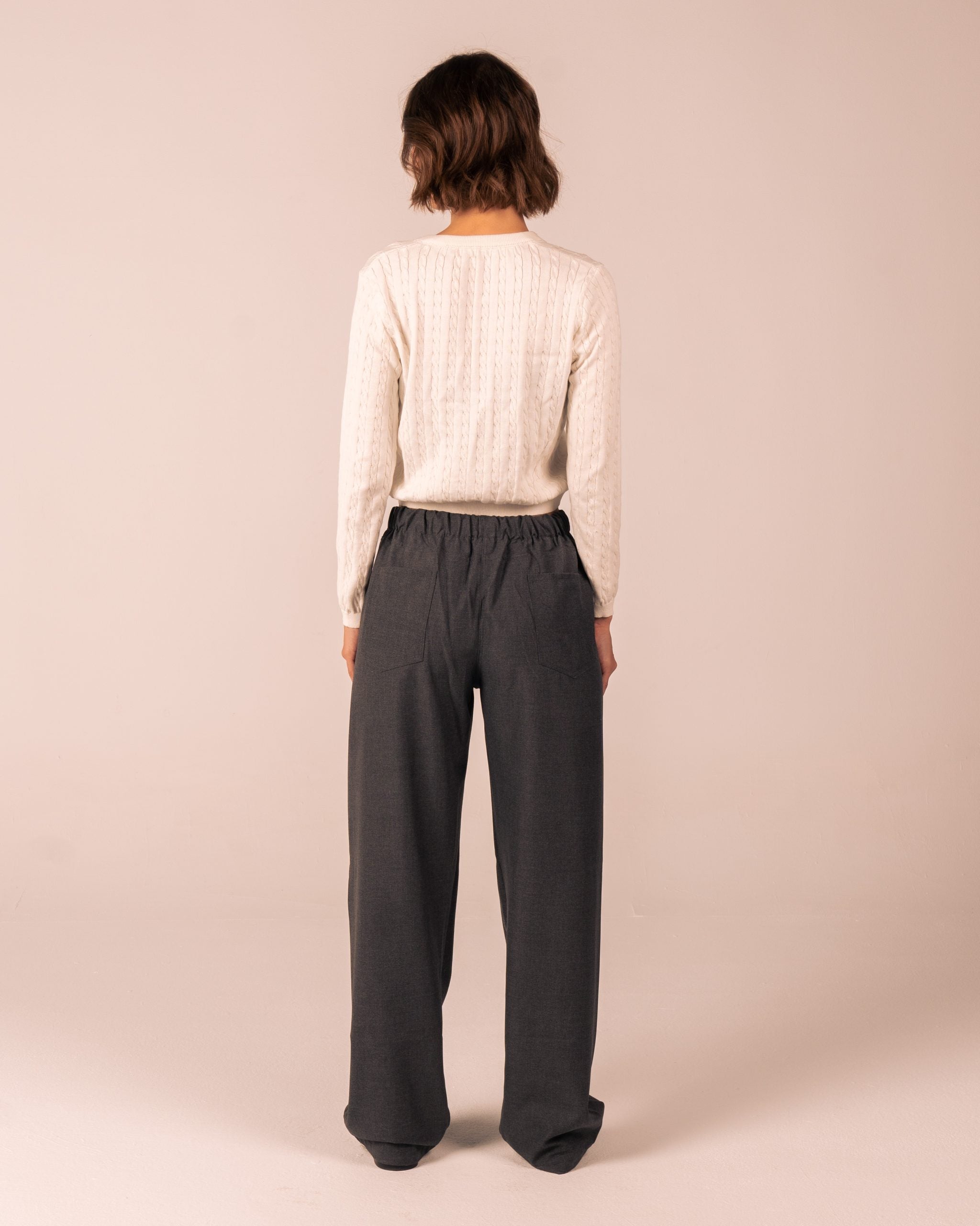 Grey Drawstring Straight Leg Pants image 3