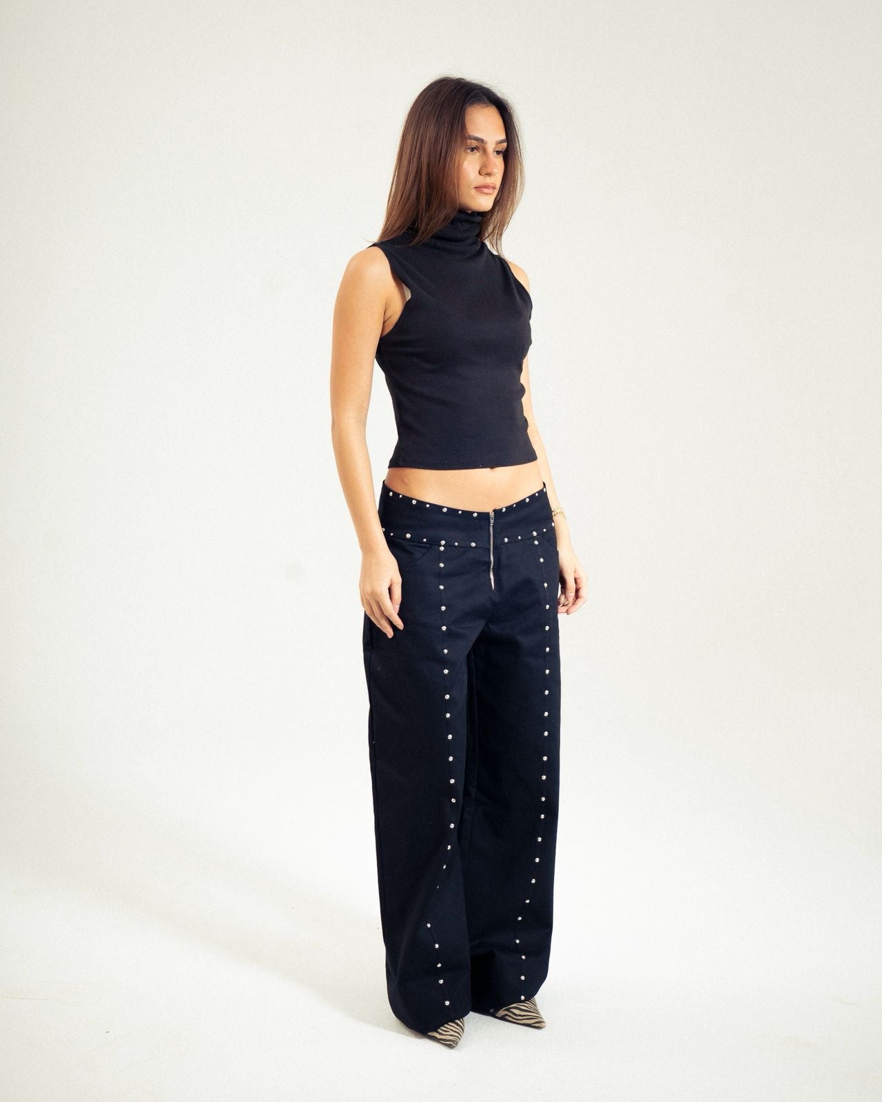 Low Rise Stud Trousers image 7