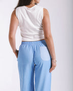 Poplin Mixed Blue Stripped Pants image 3