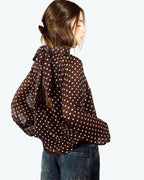 Brown Dot &amp; Tie Blouse image 2