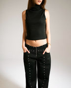Low Rise Stud Trousers image 2