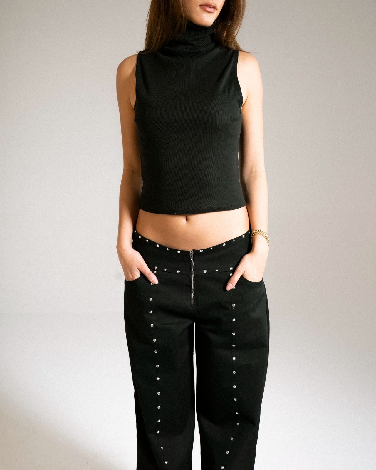Low Rise Stud Trousers image 2